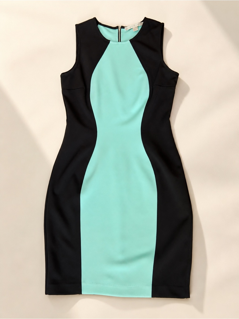 Boston Proper Black Mint Sleeveless Colorblock Sheath Dress Size 10 Bodycon